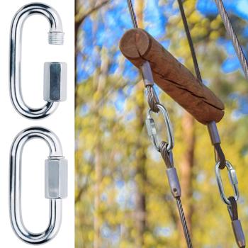 Karabinerhaken mit Schraubverschluss - 2 Stück, 500 kg belastbar, verzinkt & korrosionsbeständig - Ideal für Hängematten, Schaukeln & Outdoor