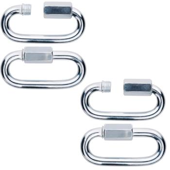 Preview: Karabinerhaken mit Schraubverschluss 8er-Set - 500 kg belastbar - Ideal für Hängematten Schaukeln - Rostfrei - Verzinkt - Korrosionsbeständig