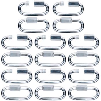 Preview: Karabinerhaken mit Schraubverschluss 8er-Set - 500 kg belastbar - Ideal für Hängematten Schaukeln - Rostfrei - Verzinkt - Korrosionsbeständig