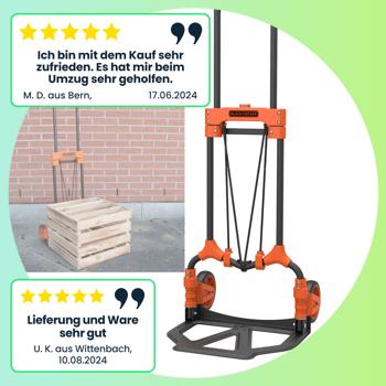 Preview: Leichte Klappkarre (bis 65 kg Traglast): Kompakt zusammenfaltbar & einfach zu verstauen, robuste Konstruktion für mühelosen Transport, Ihr mobiler Lastenträger für unterwegs