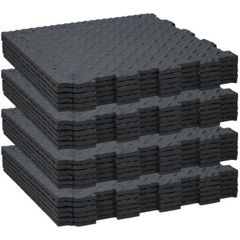 Robuste Schaumstoffmatten (24er-Set, 40x40) - schwarz, 1cm dick - ideal für Gym, Werkstatt, Spielbereich - Dämpfung + Komfort