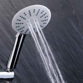 Massageduschkopf - Wassersparfunktion bis zu 40% - 3 Strahloptionen: Regenschauer, Massage, Kombi - 24 x Ø 12 cm - Anti-Kalk - Einfache Montage