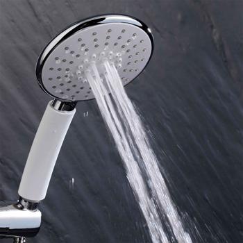 Duschbrause mit 5 Wasserstrahlmodi - Wassersparfunktion (bis 40% weniger Wasserverbrauch) - Massagefunktion, Antikalk, einfache Montage, Ø 12 cm