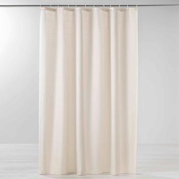 Duschvorhang Natur 180x200 cm - Inkl. 12 Haken - Stabil, langlebig & blickfangend - Einfache Montage - Hochwertiger Polyester - Für ruhiges Bad-Flair