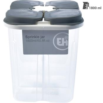 Preview: Vorratsdose 1800 ml - 4 getrennte Fächer mit individuellen Deckeln - Ideal für Müsli, Mehl, Zucker, Reis - Schützt vor Motten & Staub - 13x13x16 cm