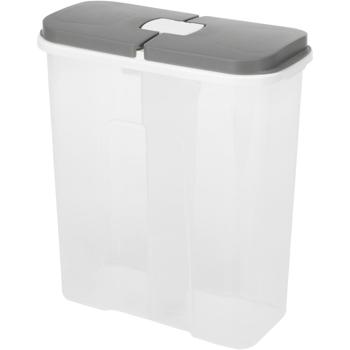 Preview: Vorratsdose mit 2 Fächern & Deckeln, 2850ml - Hygienische Aufbewahrung für Mehl, Zucker, Reis, Haferflocken - Schützt vor Motten & Staub - 20x10x22cm