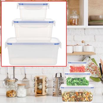 Vorratsboxen 3er-Set 500/900/1500ml Transparent - Hygienische Küchenaufbewahrung - Spülmaschinen- & Mikrowellenfest - Schutz vor Motten & Staub