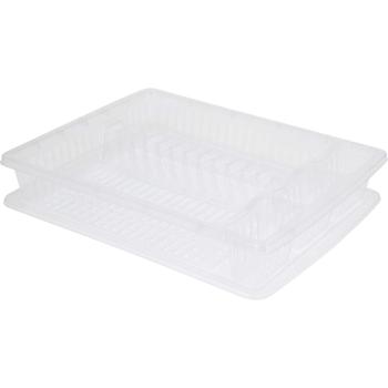 Geschirr-Abtropfkorb, transparent-weiss, 47 x 37 x 8,5 cm