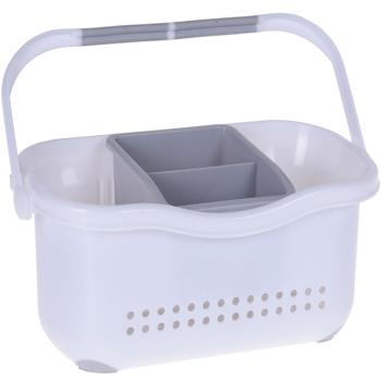 Preview: Aufbewahrungskorb für Spüle - Ideal für Putzmittel, Müllsäcke & Spülmaschinentabs - Robuster Kunststoff mit Henkel - 22x12x12.5 cm