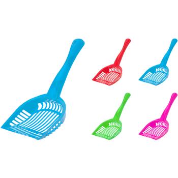 Preview: Streuschaufel Katzenstreu für das Katzen WC, Kunststoff, leichte Reinigung, bequeme 28 cm Länge, farbig