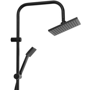 Preview: Design Regendusche (Edelstahl, mattschwarz) mit 2 Brauseköpfen – Exklusives Dusch-Set für anspruchsvolle Bad-Gestaltungen