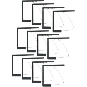 Tischtuchklammern 12er-Set Anthrazit – 6x5.3 cm - Robuste Tischdeckenhalter für Gartenfeste & Hochzeiten – Einfache Montage - Schonen den Stoff