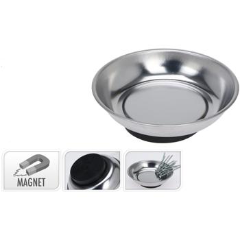 Preview: Magnetische Schale Ø 10 cm - Aufbewahrung für Schrauben Nägel Nadeln - Perfekt für Werkstatt DIY Nähen kein Herunterfallen - Ø 105 mm Schale Ø 60 mm Magnet