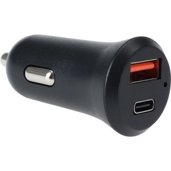 USB-Autoladegerät für KFZ-Anschluss – Lädt Smartphone/Tablet schnell & effizient – Dual Port USB-A & USB-C, 12-24V Input, 5V 3A Output