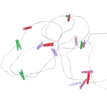 Preview: Bilder-Girlande mit 16 LED-Clips - Persönliche Wohnungsdeko für Fotos & Postkarten - 300 cm Länge - Für Eingangsbereich, Wohnzimmer, Küche & Schlafzimmer