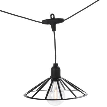 Preview: Dekorative LED-Glühbirnen-Lichterkette: 6 LEDs, schwarz, für Innen- und Aussenbereich, IP44 - ideal für Gartenpartys & Feste