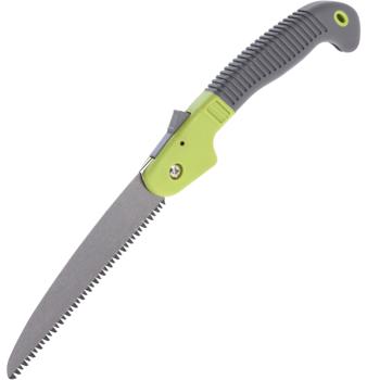 Preview: Klappsäge 40 cm grün-grau - Gehärtetes scharfes Sägeblatt, 18 cm Klinge, 1 mm Stärke - Für Garten, Camping, frisches/totes Holz