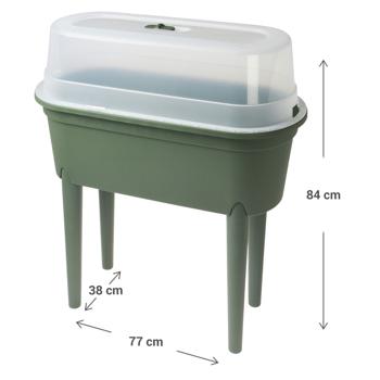 Preview: Anzuchttisch mit Lüftungsschieber, grün, 77 x 38 x 84 cm: optimale Keimung & Wachstum, wetterfest & belüftet, ideal für Gemüse, Kräuter & Blumen