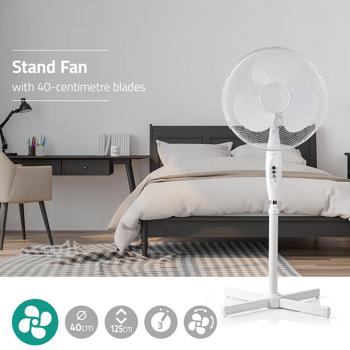 Preview: Standventilator, weiss, höhenverstellbar, 45 W, Ø 40 cm