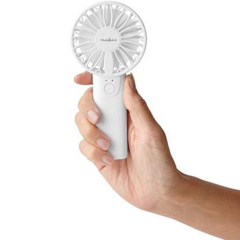 Preview: Kompakter Handventilator (weiss, 6cm): 2 Geschwindigkeiten - für Handtasche, Schreibtisch, Reise - Leise + effizient