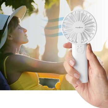 Kompakter Handventilator (weiss, 6cm): 2 Geschwindigkeiten - für Handtasche, Schreibtisch, Reise - Leise + effizient