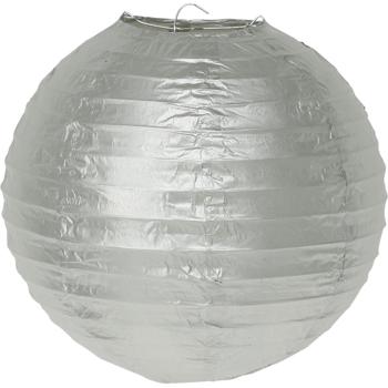 Preview: Papier-Lampions Set 6 Stück - 3 Grössen weiss & silber für Party Feste Kindergeburtstag Basteln - Mit Aufhängebügel LED-Kerzen nutzbar