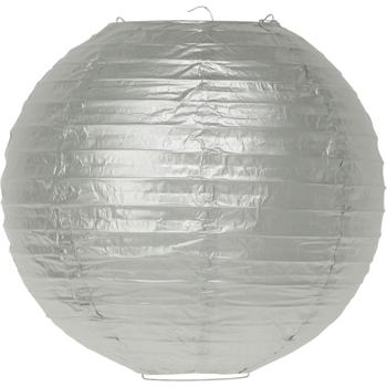 Preview: Papier-Lampions Set 6 Stück - 3 Grössen weiss & silber für Party Feste Kindergeburtstag Basteln - Mit Aufhängebügel LED-Kerzen nutzbar