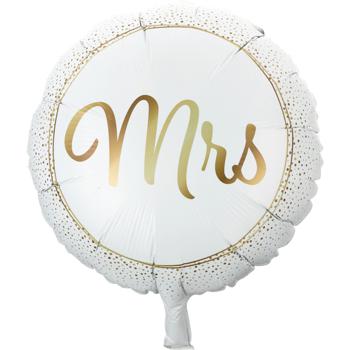 Preview: Romantische Mr & Mrs Luftballons, 2 Stück, gold/weiss, Ø 46 cm, Perfekte Hochzeitsdekoration für unvergessliche Momente für Brautpaar & Gäste
