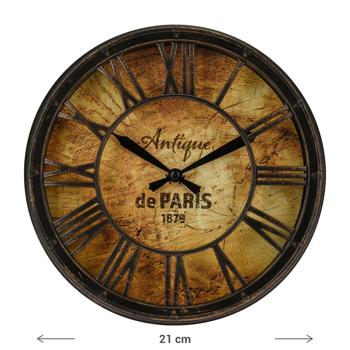 Preview: Wanduhr mit römischen Zahlen - Antik-Design & stilvolles Designelement für gemütliche Lese-Ecken - Ø 21 cm - Kunststoff (PP) - Dunkelbraun