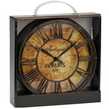 Preview: Wanduhr mit römischen Zahlen - Antik-Design & stilvolles Designelement für gemütliche Lese-Ecken - Ø 21 cm - Kunststoff (PP) - Dunkelbraun