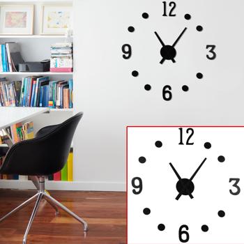 Variable DIY Wanduhr schwarz – Grösse & Aussehen selbst bestimmen – Robuste Zahlen & Metallzeiger, Ø 10cm Halterung, Batteriebetrieb