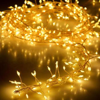 Preview: Silberdraht-Lichterkette - 100 warmweisse LEDs, 8 Leuchtmodi & Timerfunktion - IP44, batteriebetrieben, 100 cm Länge für Innen & Aussen