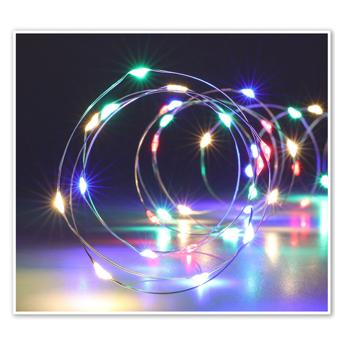 Silberdraht-Lichterkette - 160 bunte LEDs für Innen- & Aussenbereiche - IP44 - 795 cm - 8 Leuchtmodi - Timerfunktion - Batteriebetrieben