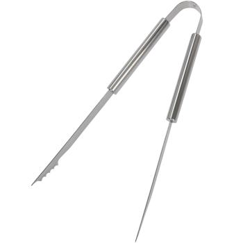 Preview: Edelstahl Grillbesteck Set (3-teilig): Grillzange, Wender & Gabel in Profi-Qualität, langlebig, leicht zu reinigen & perfekt für jeden Grill