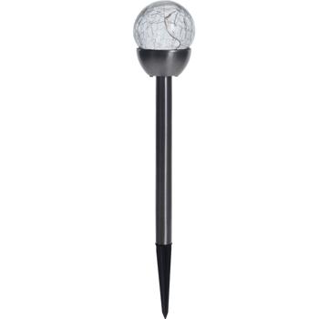 Preview: Dekorative Solar-Kugellampen: 5 Stück, 36cm, Edelstahl & Glas, warmweiss - ideal für Gartenwege, Terrassen, Beete - hochwertiges Ambiente