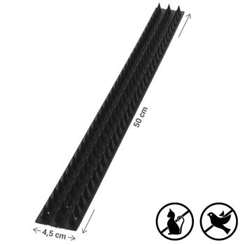 Preview: Anti-Kletter-Streifen 10er Set Schwarz 50 x 4.5cm – Effektiver Tierabwehr Spikesschutz, Einfache Anwendung