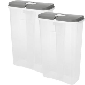 2er-Set Vorratsdose XL - 3550ml Volumen mit 2 getrennten Fächern & Deckeln - Ideal für Müsli, Mehl, Zucker, Reis - Hygienische Aufbewahrung, Kunststoff