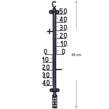 Preview: Wandthermometer 40cm - Grosses Analog-Thermometer für den Aussen- & Innenbereich, Temperaturanzeige -50 bis +40°C, einfach zu montieren