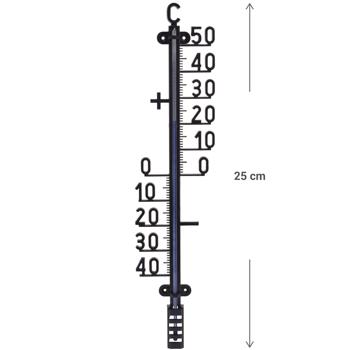 Preview: Wandthermometer 25cm - Grosses Analog-Thermometer für den Aussen- & Innenbereich, Temperaturanzeige -50 bis +40°C, einfach zu montieren