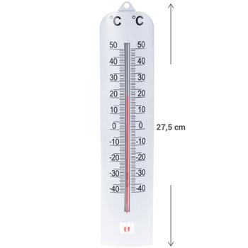 Preview: Analog-Garten-Thermometer weiss - Präzise Temperaturanzeige (-40°C bis +50°C) für Pflanzen-Winterquartier - Robust, leicht (50g), 27.5x9cm, Kunststoff