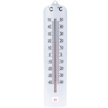 Analog-Garten-Thermometer weiss - Präzise Temperaturanzeige (-40°C bis +50°C) für Pflanzen-Winterquartier - Robust, leicht (50g), 27.5x9cm, Kunststoff