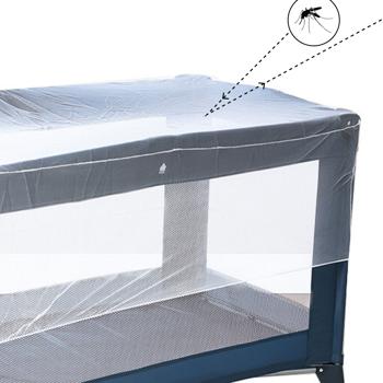 Preview: Moskitonetz für Babybett - Flexibler Insektenschutz für Kinderwagen, Babyschale & Bett - 130x70x33 cm, faltbar, weiss - Stichfreie Spaziergänge