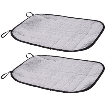 2er-Set Alu Sitzkissen Thermo-Sitzmatte 35x44cm - Wasserdicht, Faltbar, Thermoeffekt - Ideal für Camping, Outdoor, Stadion, Festivals - Inkl. elastischer Bänder