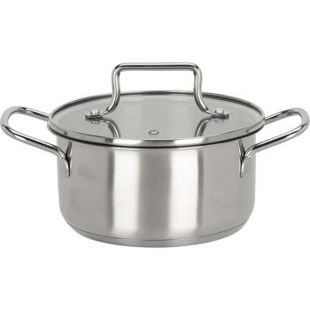 Preview: Elegantes 7-teiliges Koch-Topfset, induktionsfähig – Rostfreies Material, silber, abgerundete Griffe – Premium Kochgeschirr für beste Ergebnisse