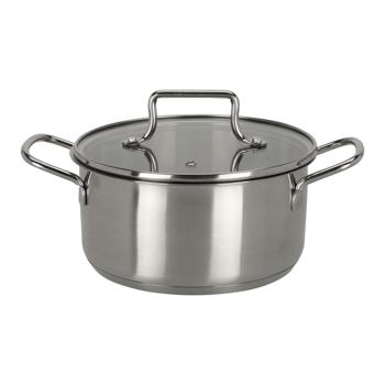 Preview: Elegantes 7-teiliges Koch-Topfset, induktionsfähig – Rostfreies Material, silber, abgerundete Griffe – Premium Kochgeschirr für beste Ergebnisse