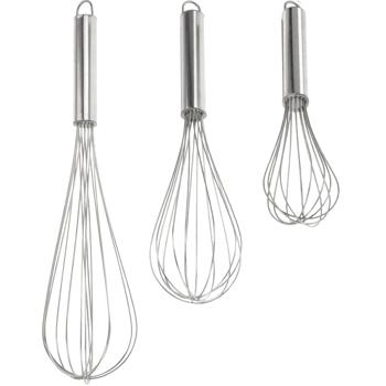 3-teiliges Handschneebesen-Set Edelstahl - Flexibel zum Schlagen von Eigelb, Sahne, Dressings - 3 Längen (31/26/22 cm) - Spülmaschinenfest