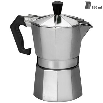Preview: Espressokocher (3 Tassen/150 ml), Aluminium - Klassisch, schnell, aromatisch - Italienischer Espressogenuss für Zuhause
