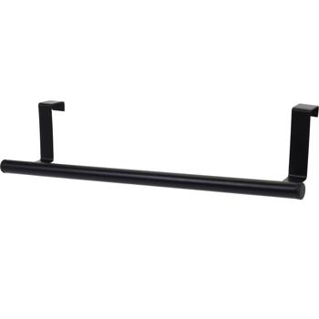 Handtuchhalter für Türen - platzsparend & ohne Bohren/Kleben - Edelstahl, schwarz, 36.5 cm - ideal für Küche, Bad, Schlafzimmer & Schranktüren