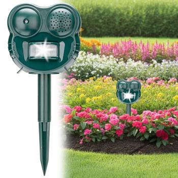 Wirkungsvolle Ultraschall Tierabwehr mit LED-Blitzlicht & PIR-Sensor – 2-in-1 Tierschreck, 70 m² – Vertreibt Katzen, Hunde & Wildtiere