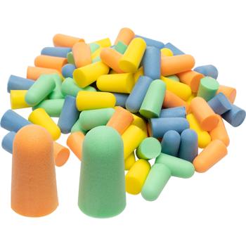 Hocheffektive Gehörschutz-Ohrstöpsel, 100 Stück, mehrfarbig, SNR 33 dB, hoher Tragekomfort, für laute Umgebungen wie Arbeit, Party, Event oder Schlaf